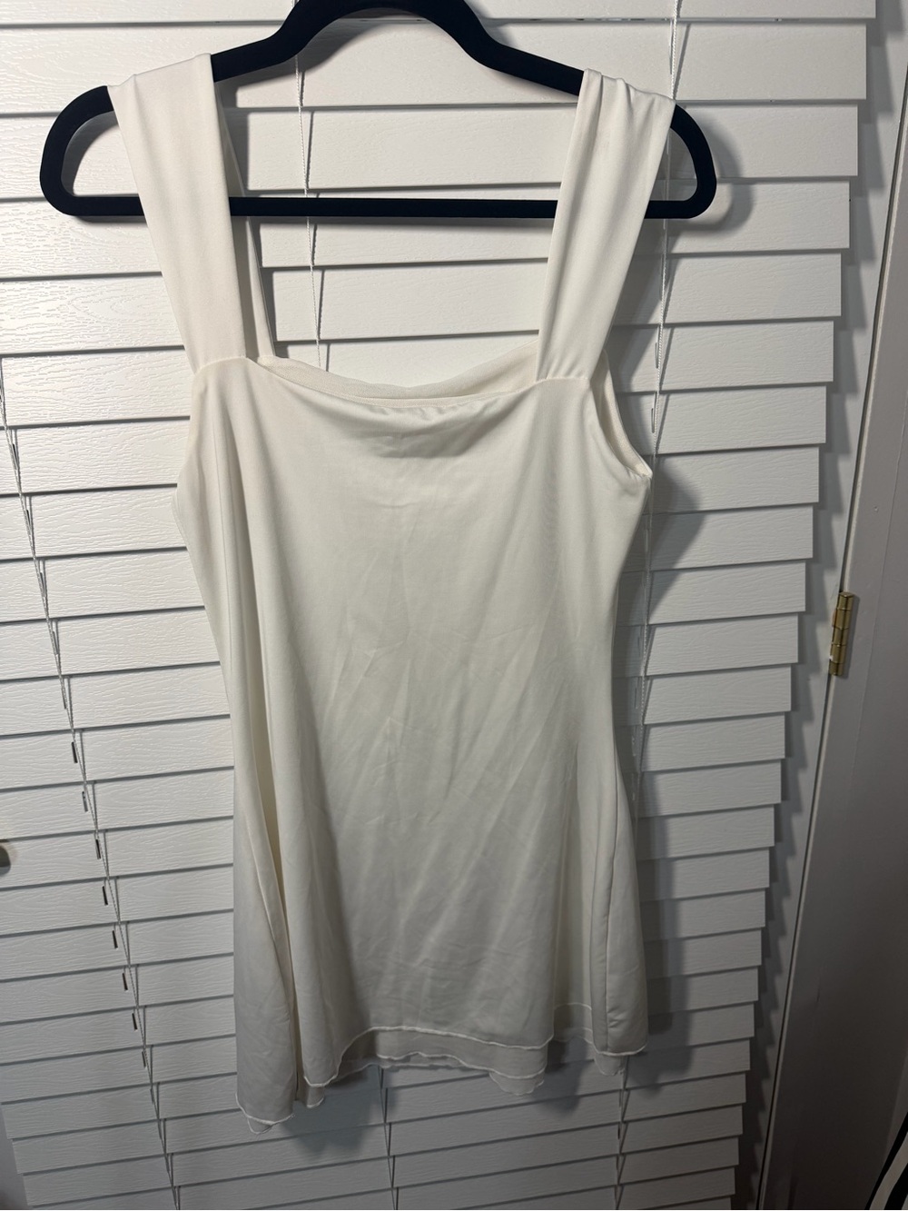 Cream Sleeveless Square Neck Mini Dress